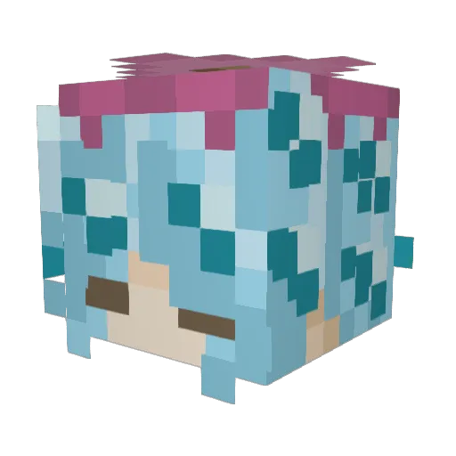 MeanLittleBean Minecraft avatar head, 3D render