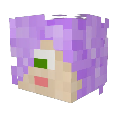 MeanLoaf Minecraft avatar head, 3D render