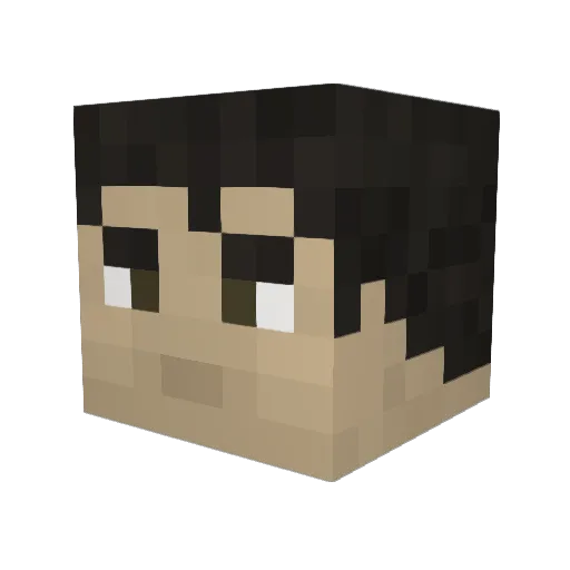 MeanSoup Minecraft avatar head, 3D render