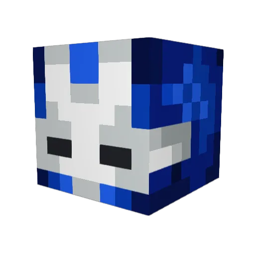 MeanWater Minecraft avatar head, 3D render