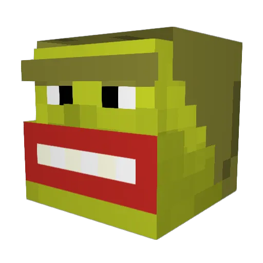 MeantGarlic Minecraft avatar head, 3D render