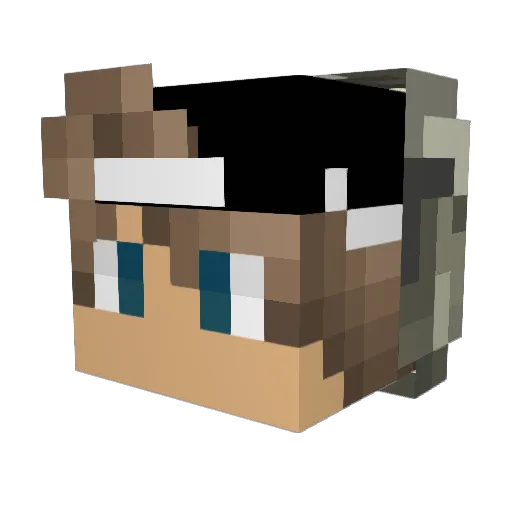 MeatDesert Minecraft avatar head, 3D render