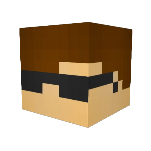 MeatMystery Minecraft avatar head, 3D render