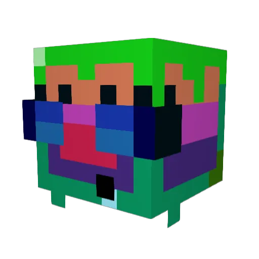 MeatballJack Minecraft avatar head, 3D render
