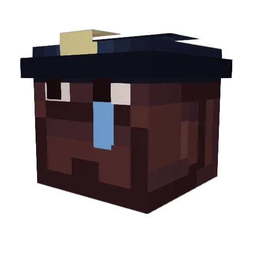 Meazee Minecraft avatar head, 3D render