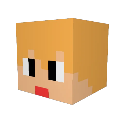 Mebar_r Minecraft avatar head, 3D render