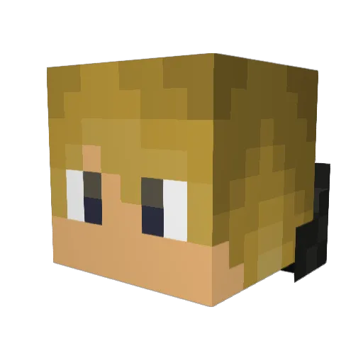 Mebo03 Minecraft avatar head, 3D render
