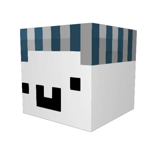 Mebw Minecraft avatar head, 3D render