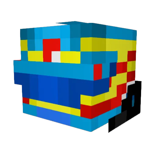 Mecado Minecraft avatar head, 3D render