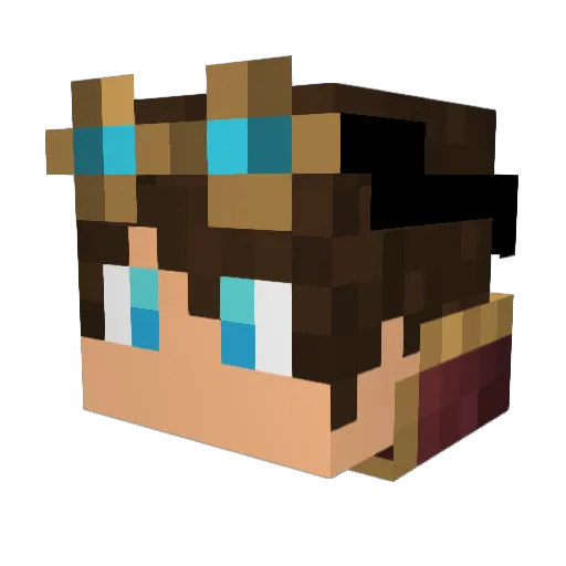 Meces02 Minecraft avatar head, 3D render