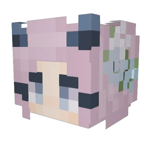 MechaAngel Minecraft avatar head, 3D render