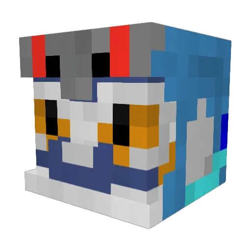 MechaRiolu Minecraft avatar head, 3D render