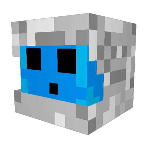 MechaSonic Minecraft avatar head, 3D render