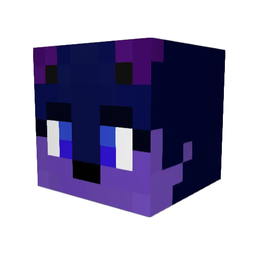 Mecha_wolfy Minecraft avatar head, 3D render