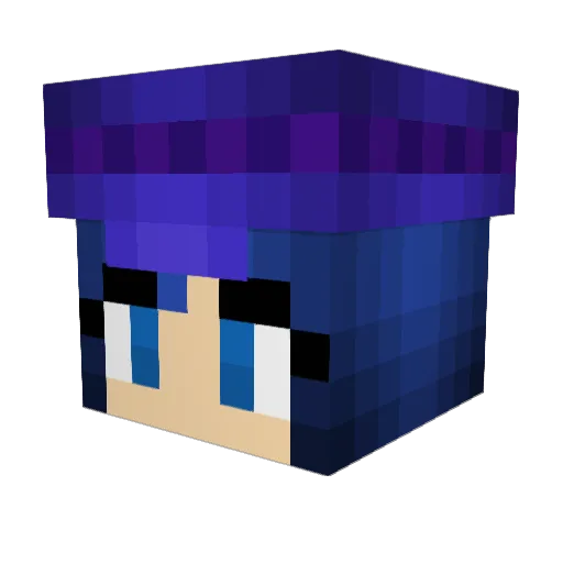 Mechaky Minecraft avatar head, 3D render