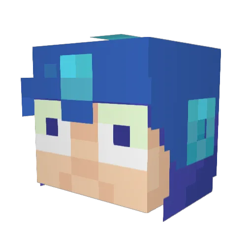 Mechalomanianc Minecraft avatar head, 3D render