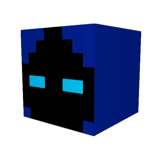 Mechanoblue Minecraft avatar head, 3D render