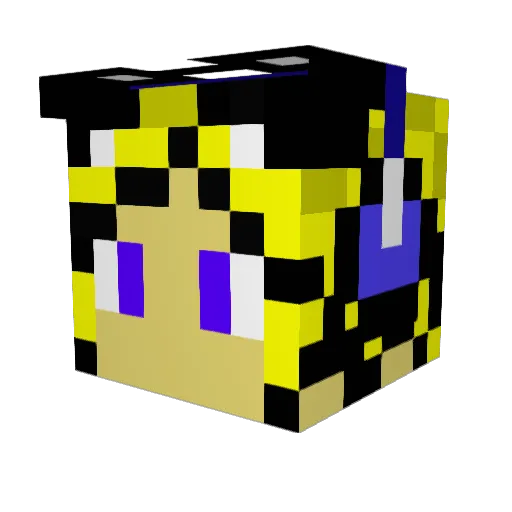 MechroFox Minecraft avatar head, 3D render