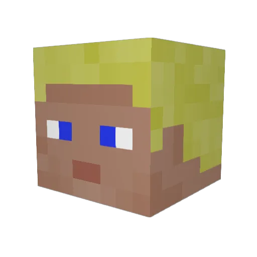 Meckifut Minecraft avatar head, 3D render
