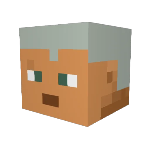Meckron Minecraft avatar head, 3D render