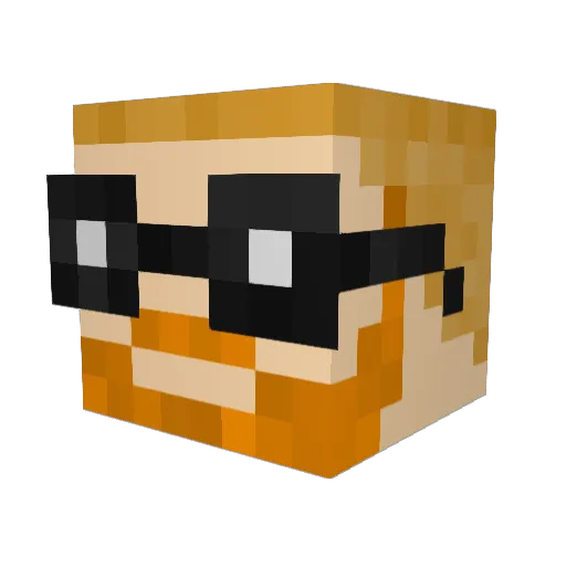 Meckut Minecraft avatar head, 3D render