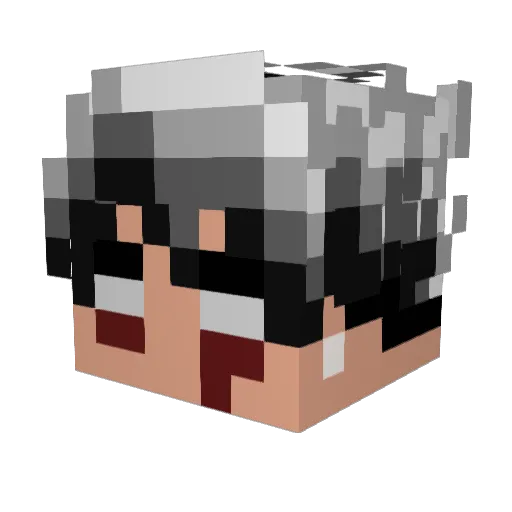 Meclol Minecraft avatar head, 3D render