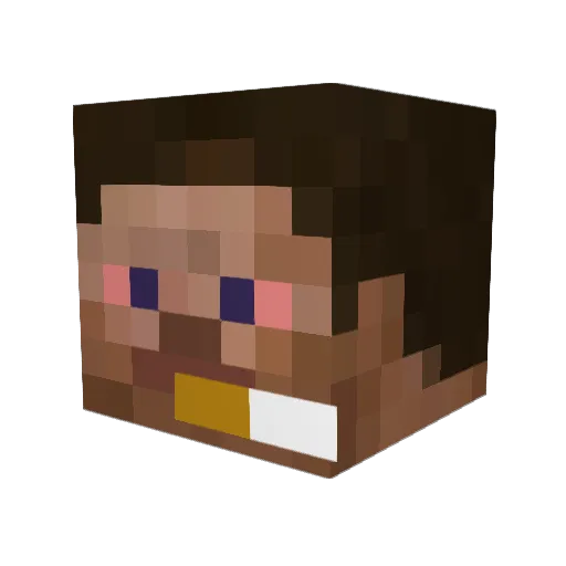 Mecrii Minecraft avatar head, 3D render