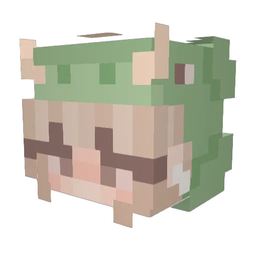 Mecry Minecraft avatar head, 3D render