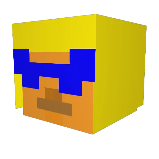Mede2 Minecraft avatar head, 3D render