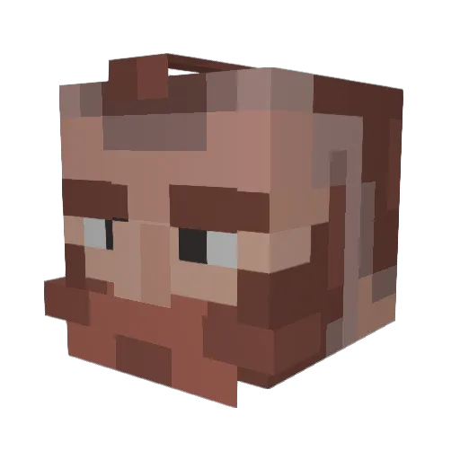 MedievalWizardry Minecraft avatar head, 3D render