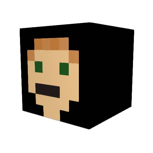 MedioMC Minecraft avatar head, 3D render