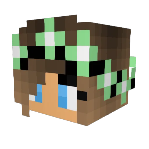MediumCabbage46 Minecraft avatar head, 3D render