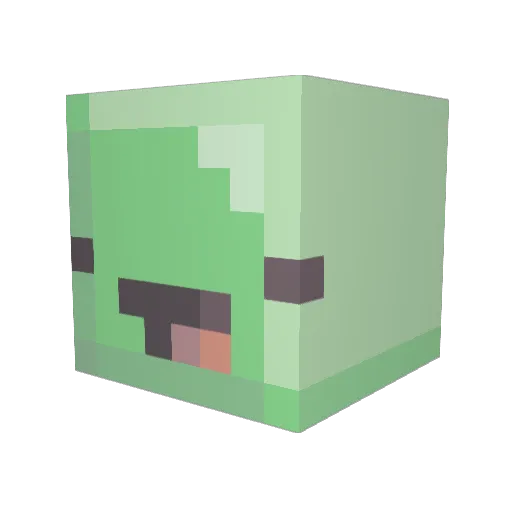 MediumSlug Minecraft avatar head, 3D render