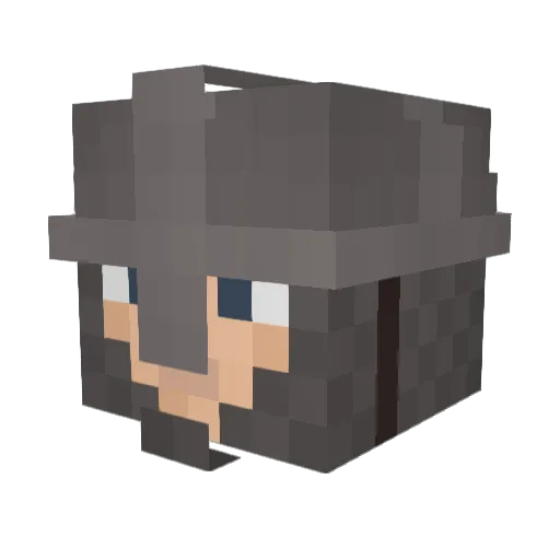 Medium_ Minecraft avatar head, 3D render