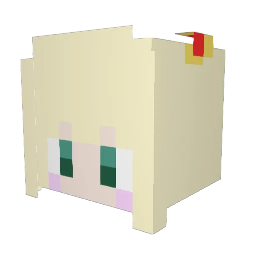Medium_boss Minecraft avatar head, 3D render
