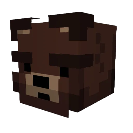 Medvidka Minecraft avatar head, 3D render