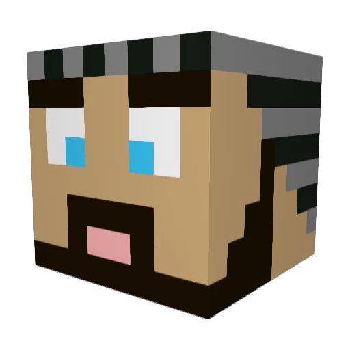 MedzPlayz Minecraft avatar head, 3D render