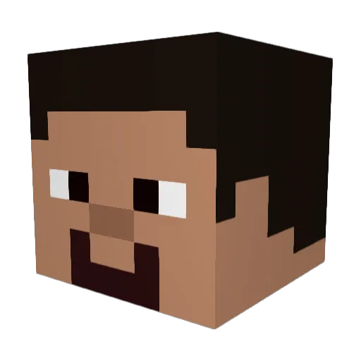 MeeMann Minecraft avatar head, 3D render