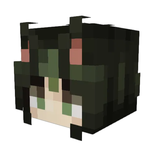 Meeeh Minecraft avatar head, 3D render
