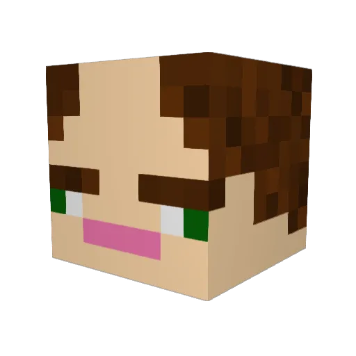 Meeehaaa Minecraft avatar head, 3D render