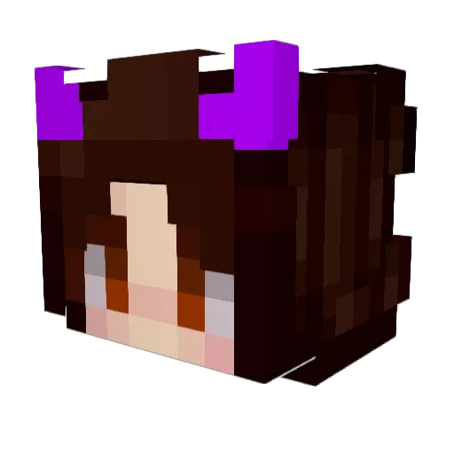 Meeelisa Minecraft avatar head, 3D render