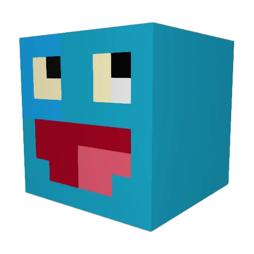 Meekers_ Minecraft avatar head, 3D render