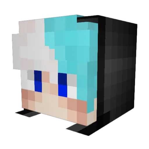 Meekou Minecraft avatar head, 3D render