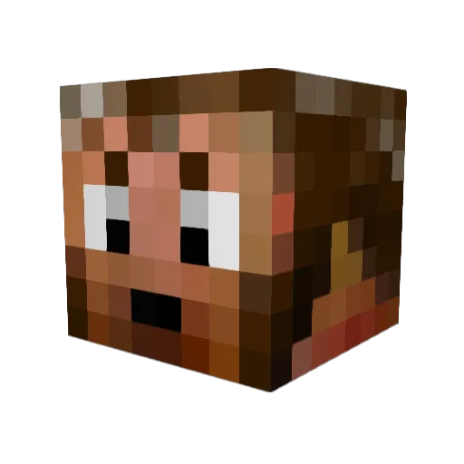 Meeksno Minecraft avatar head, 3D render