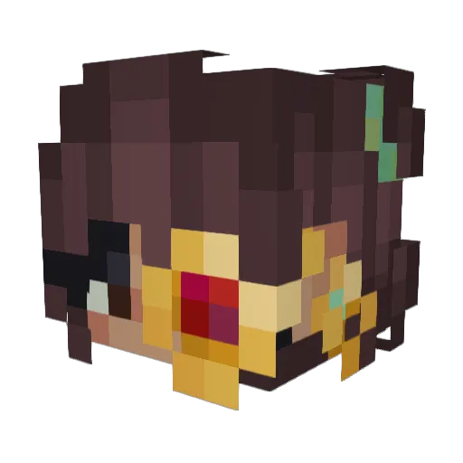 Meellk Minecraft avatar head, 3D render