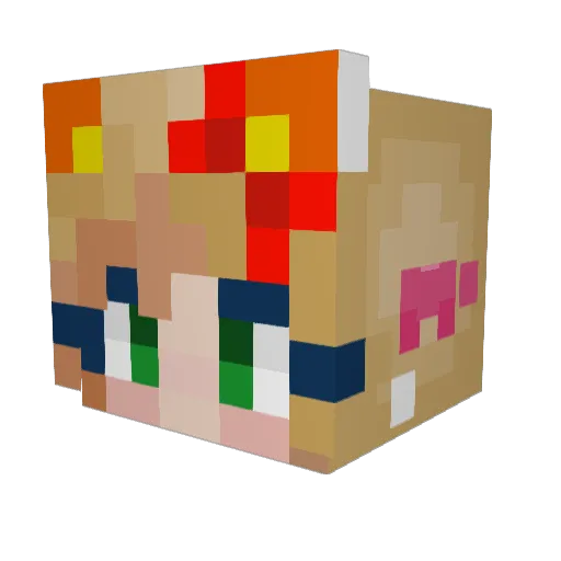 Meelz8968 Minecraft avatar head, 3D render