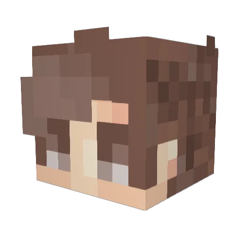 Meemoplay Minecraft avatar head, 3D render
