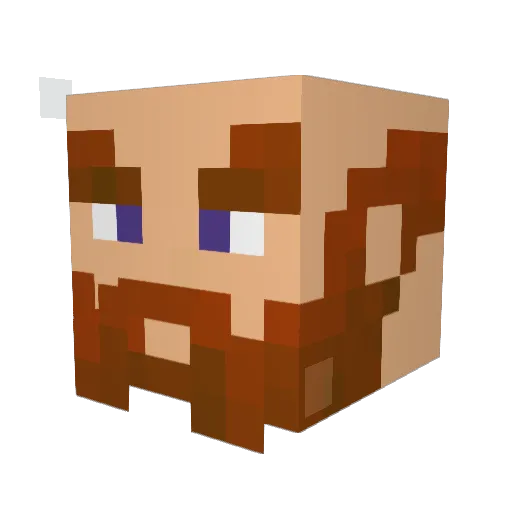 Meemxdda Minecraft avatar head, 3D render