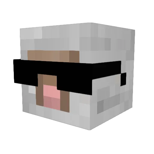 MeenSheep Minecraft avatar head, 3D render