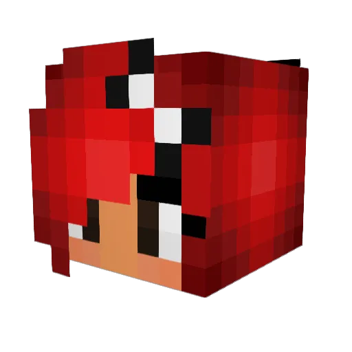 Meenja Minecraft avatar head, 3D render